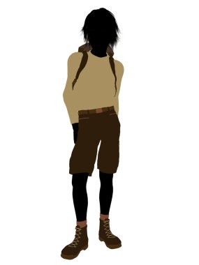 Teen Hiker Silhouette