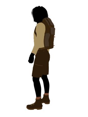 Teen Hiker Silhouette