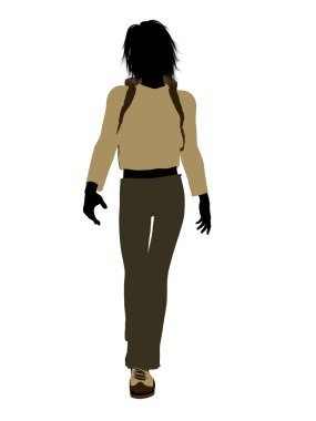 Teen Hiker Silhouette