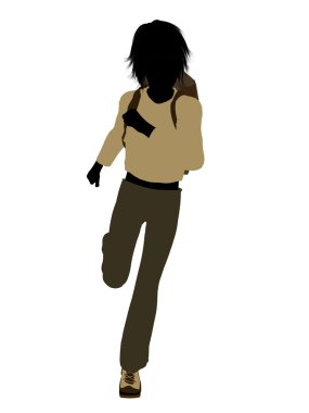 Teen Hiker Silhouette