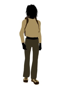 Teen Hiker Silhouette