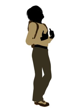 Teen Hiker Silhouette