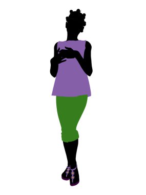 Afrikalı-Amerikalı genç resimde silhouett