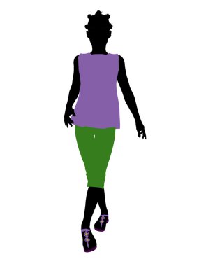 Afrikalı-Amerikalı genç resimde silhouett