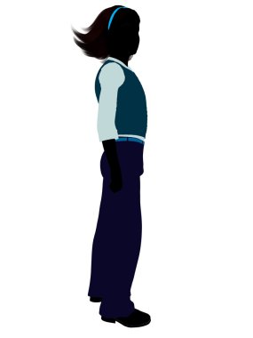 Genç illüstrasyon siluet