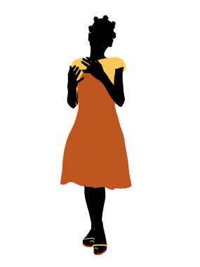 Afrikalı-Amerikalı genç resimde silhouett