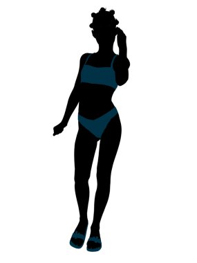 Afrikalı-Amerikalı genç resimde silhouett