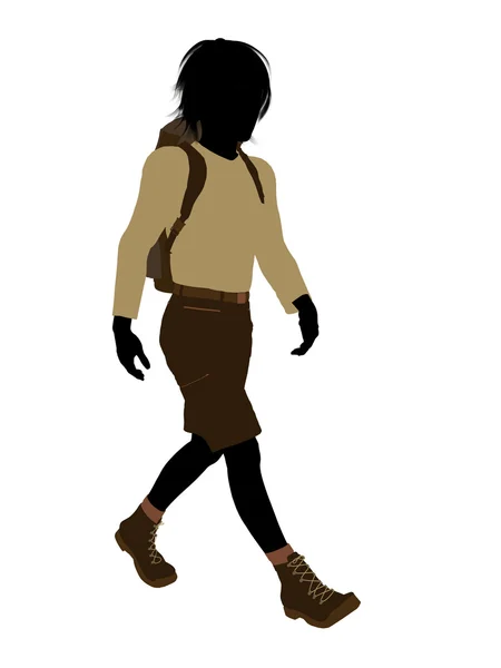 Silhueta adolescente caminhante — Fotografia de Stock