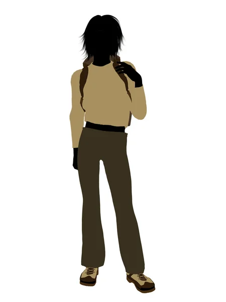 stock image Teen Hiker Silhouette