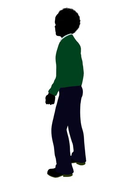 Αφρικανικός Αμερικανός έφηβος εικονογράφηση silhouett — Φωτογραφία Αρχείου