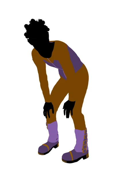 Afro-amerikai tini Síelőtől női illusztráció — Stock Fotó