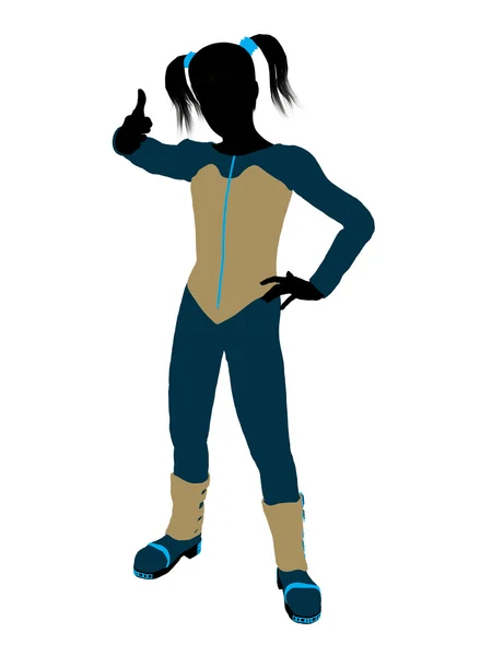 stock image Female Teen Skier Illustration Silhouette