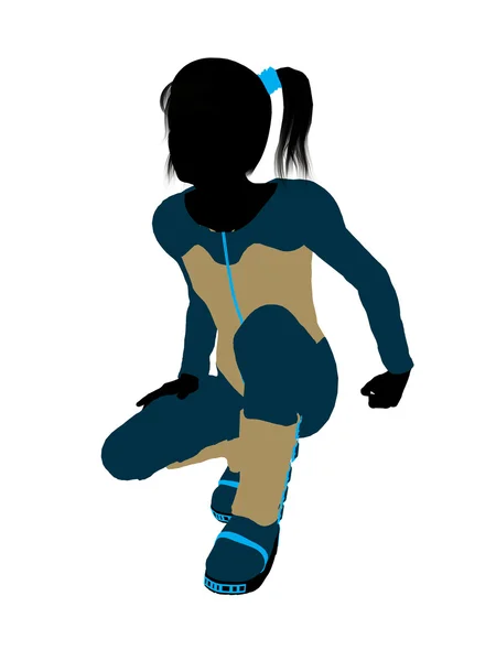 stock image Female Teen Skier Illustration Silhouette