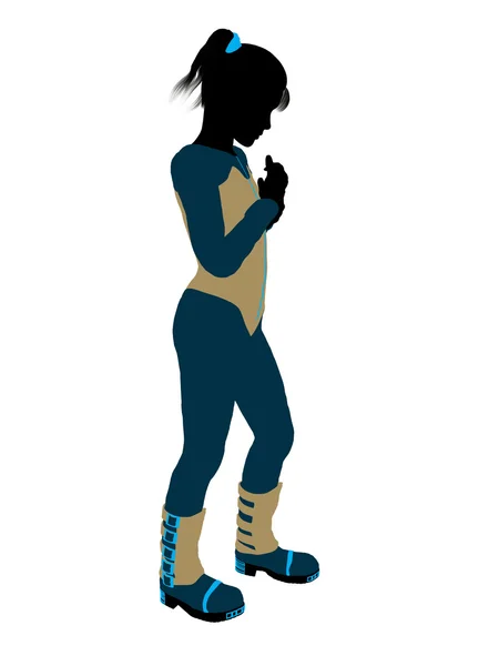 stock image Female Teen Skier Illustration Silhouette