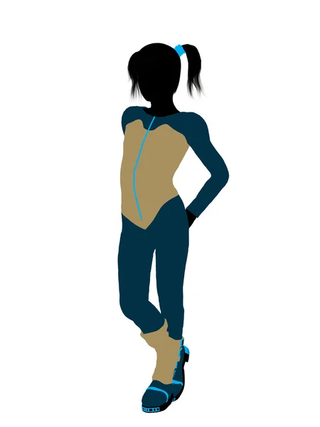 stock image Female Teen Skier Illustration Silhouette