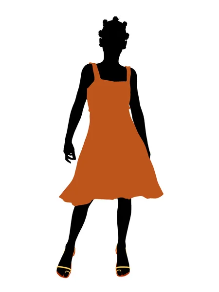 Afro-amerikai tinédzser illusztráció silhouett — Stock Fotó