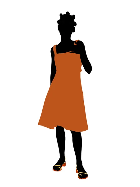 Ilustración adolescente afroamericana Silhouett — Foto de Stock