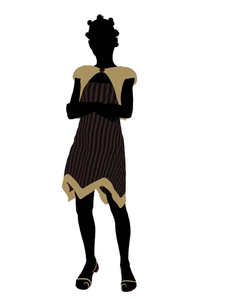 Afrikalı-Amerikalı genç resimde silhouett — Stok fotoğraf