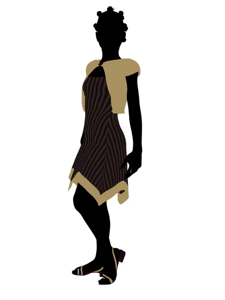 Ilustración adolescente afroamericana Silhouett — Foto de Stock