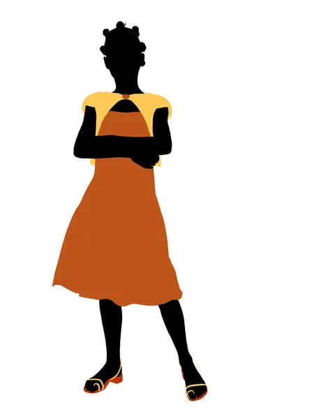 Africký americký teenager ilustrace silhouett — Stock fotografie