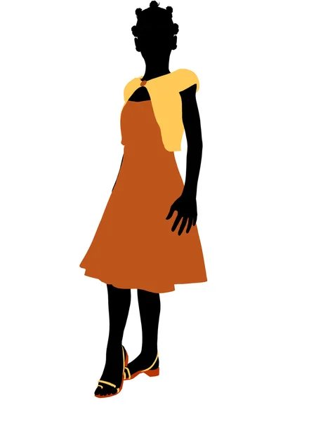 Ilustración adolescente afroamericana Silhouett —  Fotos de Stock