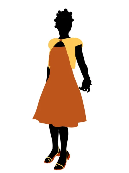 Afro-americano adolescente illustrazione silhouett — Foto Stock