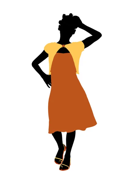 stock image African American Teenager Illustration Silhouett