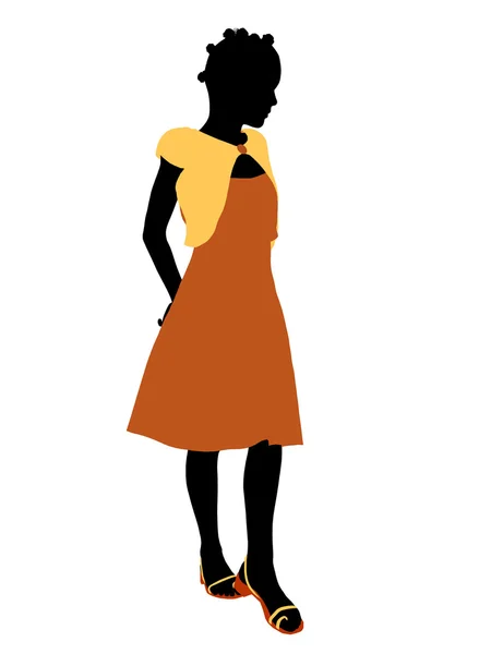 非洲裔美国少年图 silhouett — 图库照片