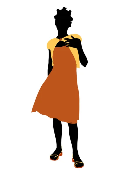 Afro-amerikai tinédzser illusztráció silhouett — Stock Fotó