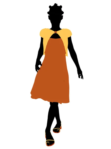 Afryki amerykański nastolatek ilustracja silhouett — Zdjęcie stockowe