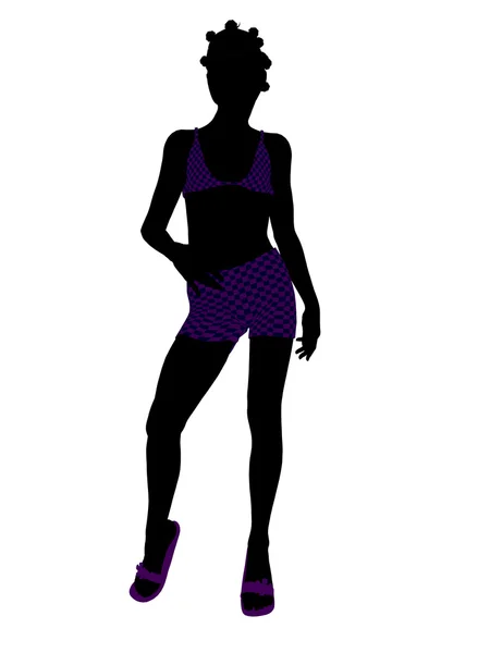 Afro-Amerikaanse tiener afbeelding silhouett — Stockfoto