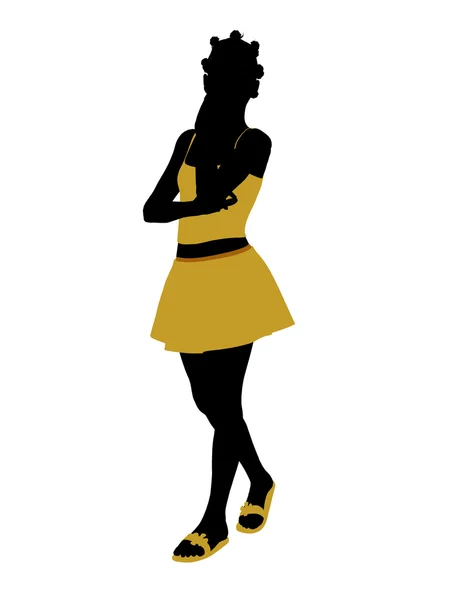 Amerikansk tonåring illustration silhouett — Stockfoto