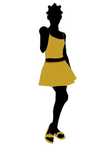 Africano Americano Adolescente Ilustração Silhouett — Fotografia de Stock
