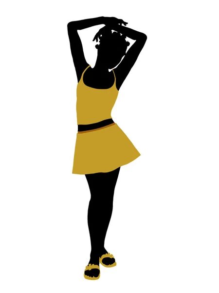 아프리카계 미국인 틴 에이저 그림 silhouett — 스톡 사진