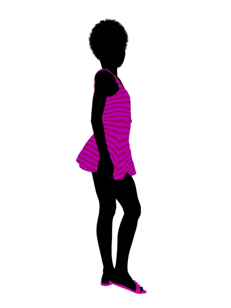 Afrikanisch-amerikanische Teenager Illustration Silhouette — Stockfoto