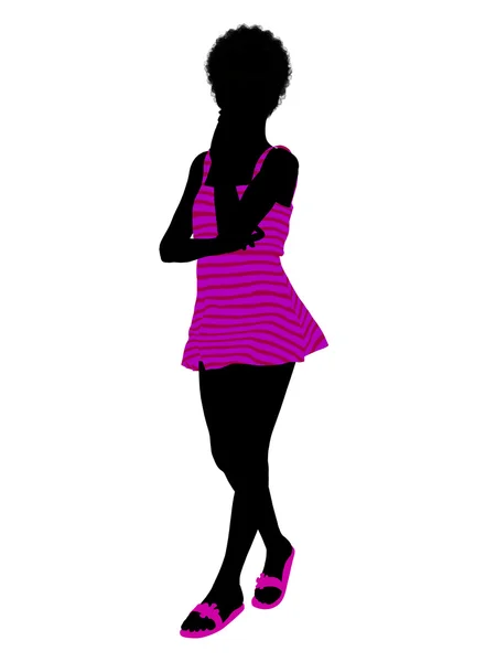 Afro-Amerikaanse tiener afbeelding silhouett — Stockfoto