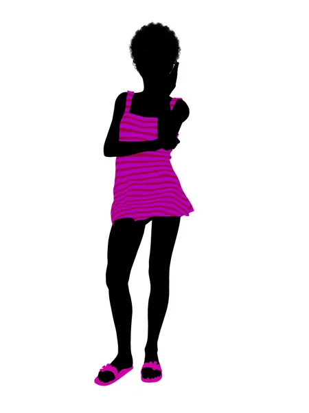 Ilustración adolescente afroamericana Silhouett —  Fotos de Stock