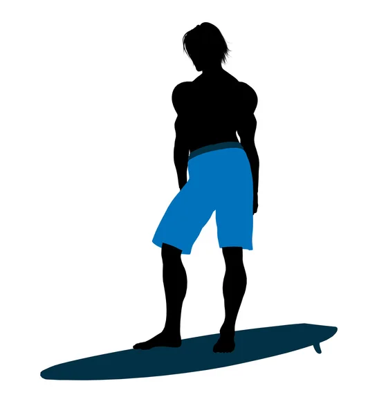 Surfer silhouet illustratie — Stockfoto