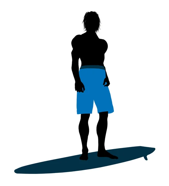 Surfer Silhouette Illustration — Stock Photo, Image