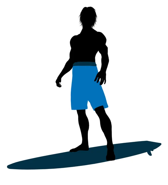 Illustration de silhouette de surfeur — Photo