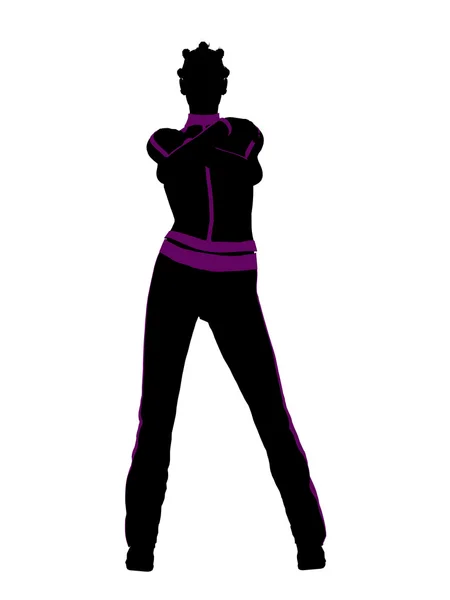 Afrikanisch-amerikanische weibliche Workout-Silhouette — Stockfoto
