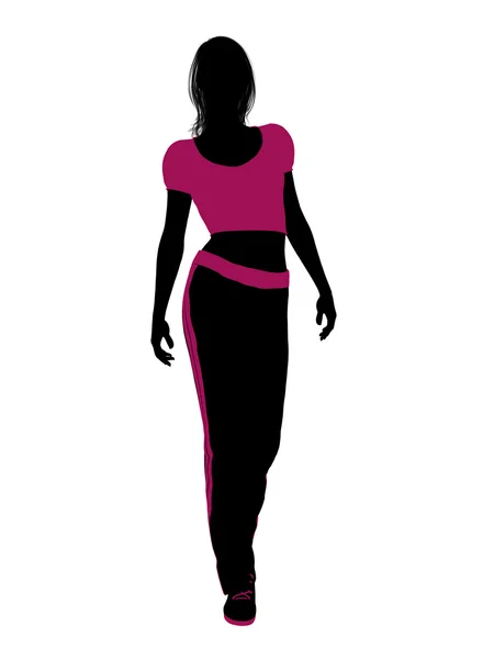 Female Workout Silhouette — Stock Photo, Image