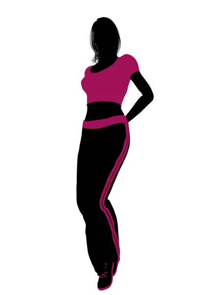 Female Workout Silhouette — Stock Photo, Image