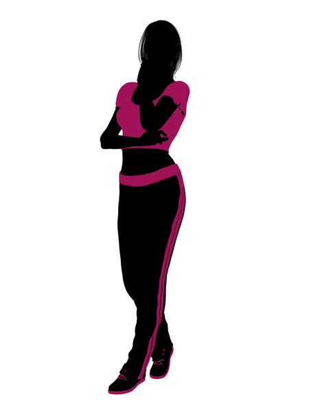 Vrouwelijke training silhouet — Stockfoto