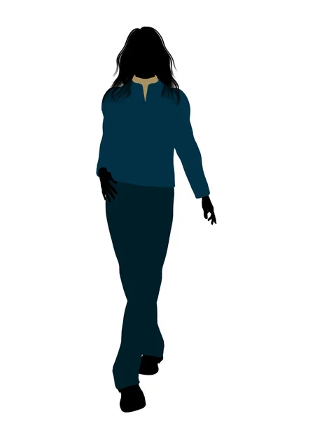 Casual donna illustrazione silhouette — Foto Stock