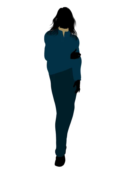 Casual donna illustrazione silhouette — Foto Stock