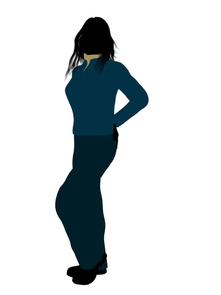 Casual vrouw illustratie silhouet — Stockfoto