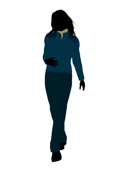Casual Frau Illustration Silhouette — Stockfoto
