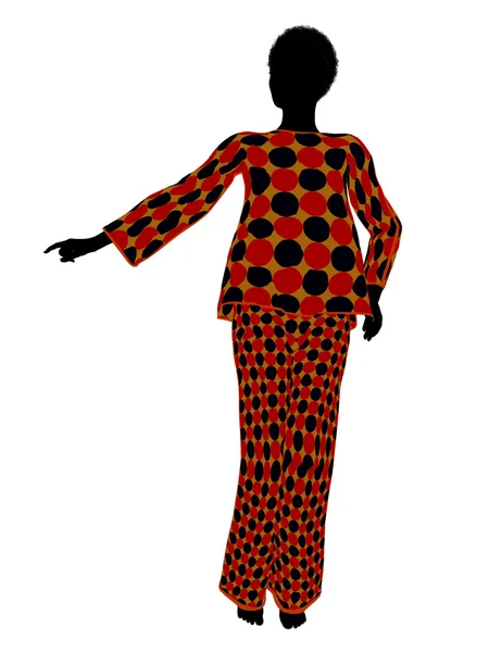 Afro-americano Lingerie Silhouette — Fotografia de Stock