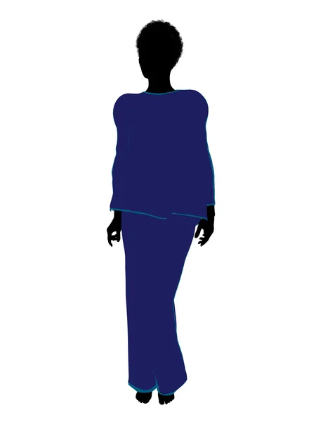 Afrikansk amerikansk kvinde lingeri silhuet - Stock-foto